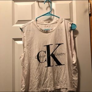 Size large Calvin Klein white tank crop
